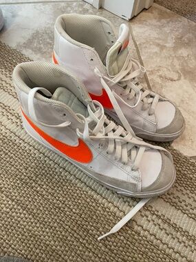 White/Orange Nike Blazers